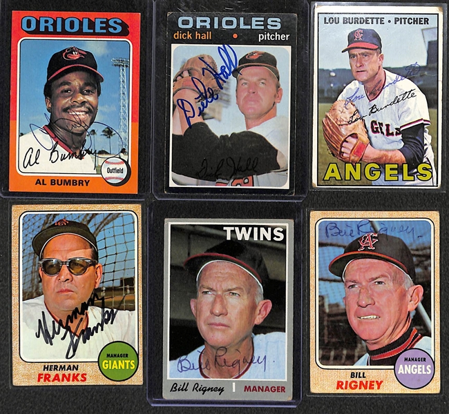 Lot of (27) Signed Cards (Mostly 1950s-1970s) inc. 1955 Podres, 1955 & 1956 Turley - JSA Auction Letter