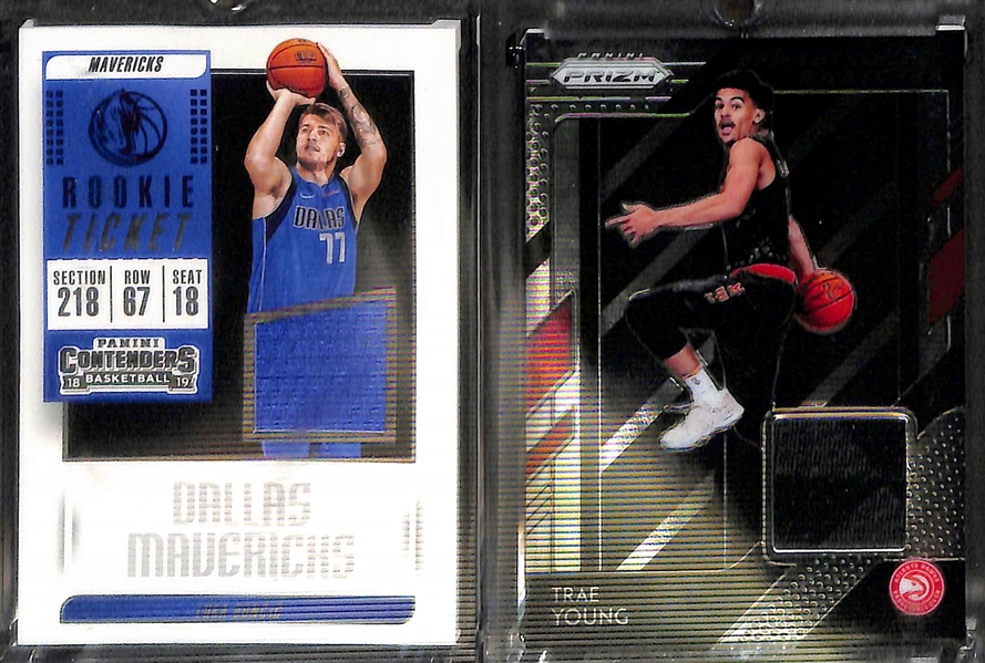 Lot of 7 Luka Doncic & Trae Young Rookie Jersey Cards