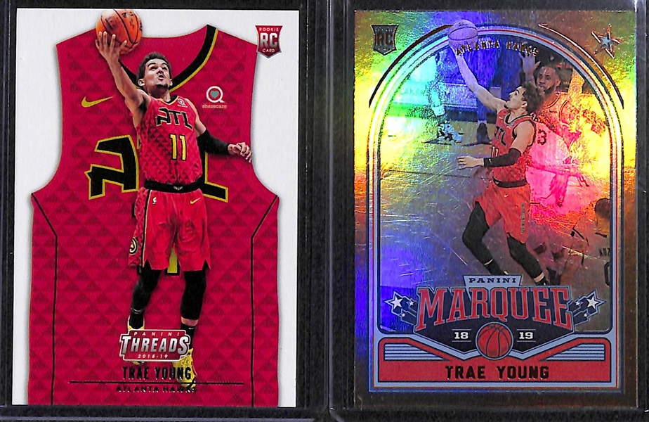 Lot of 27 Basketball Autograph/Relic/Rookie/Refractor Cards w. Trae Young & LeBron James
