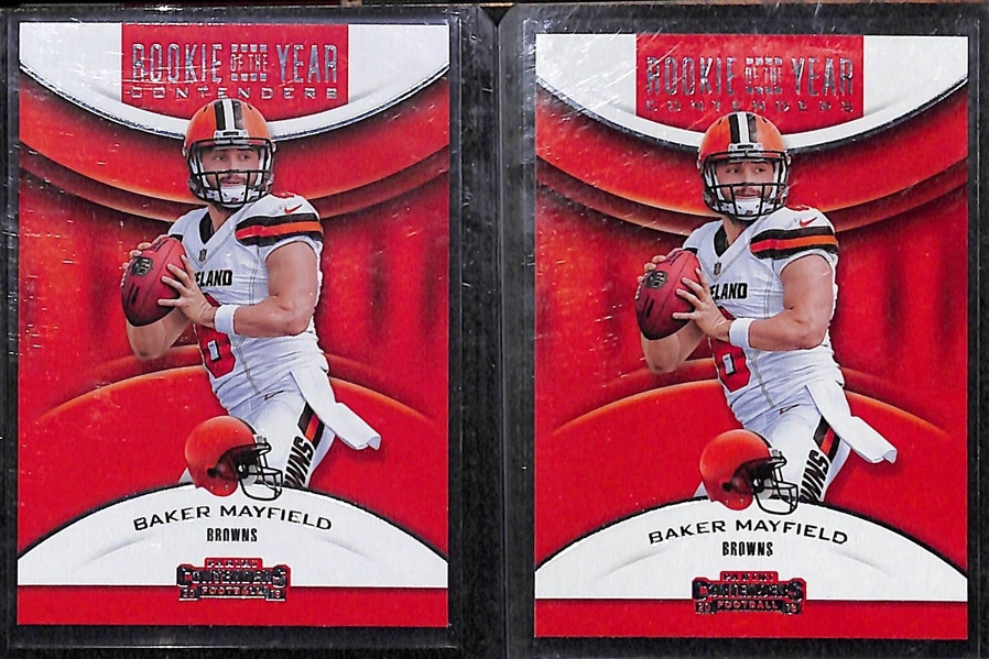 Lot of 19 Baker Mayfield & Sam Darnold Rookie & Jersey Cards