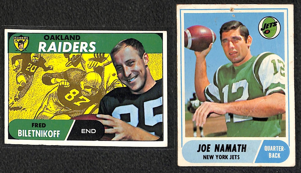Lot of 140 1967-1968 Topps Football Cards w. Bart Starr
