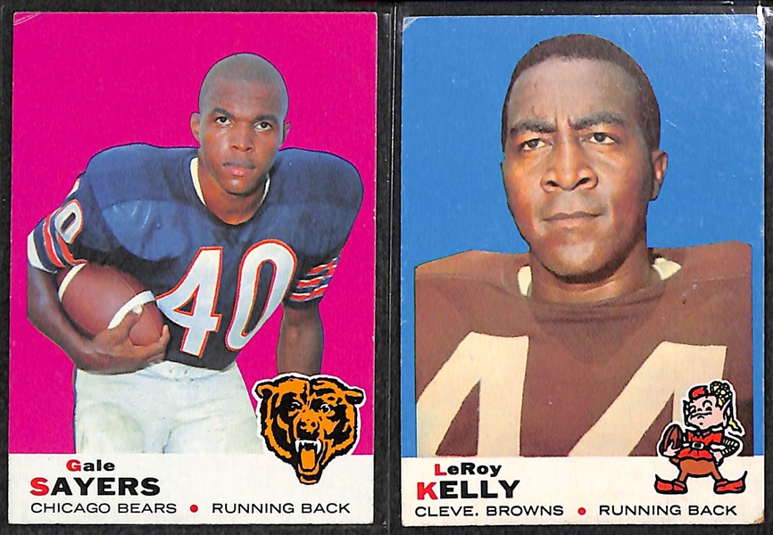 Lot of 155 1969 Topps Football Cards w. Gale Sayers