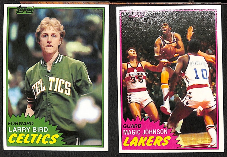 Lot of 200 Assorted 1981-1982 Topps Basketball Cards w. Larry Bird