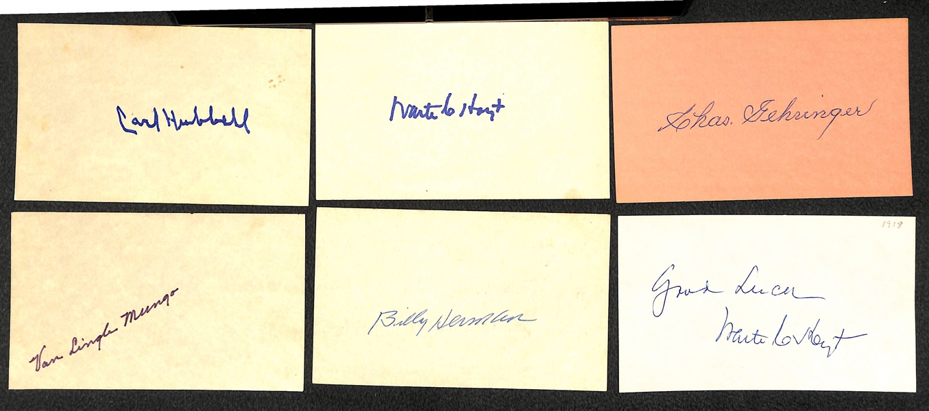 Lot of 17 HOF Baseball Signed Index Cards w. Stan Musial & Carl Furillo - JSA Auction Letter