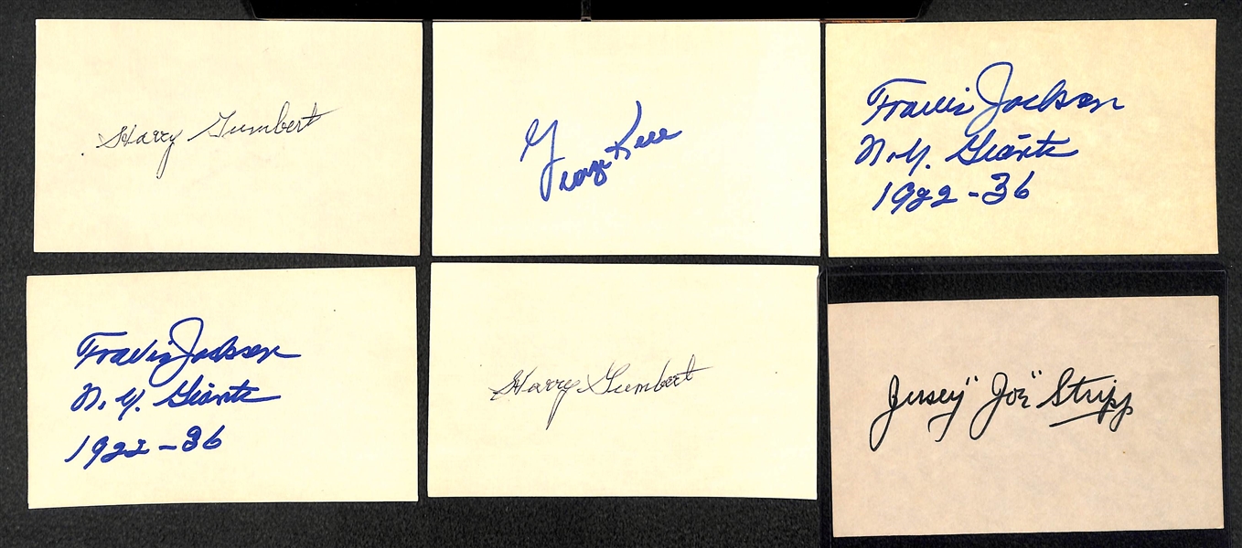 Lot of 17 HOF Baseball Signed Index Cards w. Stan Musial & Carl Furillo - JSA Auction Letter