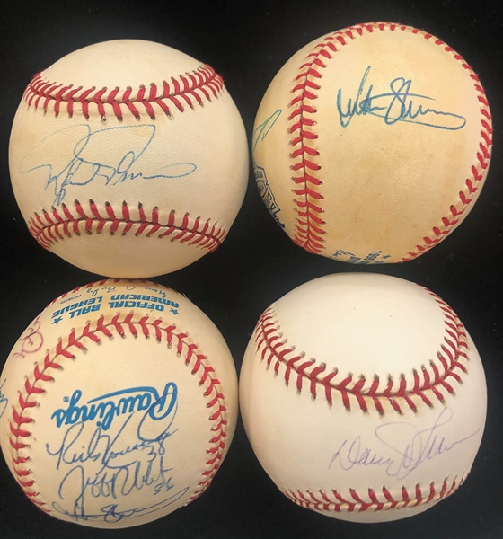 Lot of 4 Orioles 1996-1997 Team Signed & Championship Signed Baseballs - JSA Auction Letter