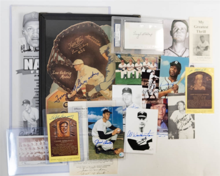 Lot of 17 Baseball Signed Photos & Papers w. Lefty Gomez - JSA Auction Letter