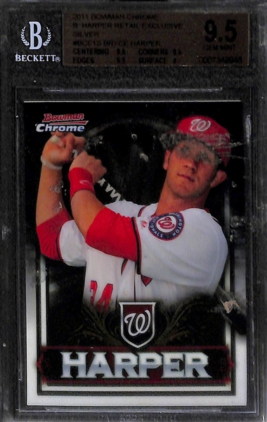 Lot of 3 Bryce Harper Graded Rookie Cards w. Topps Chrome Refractor