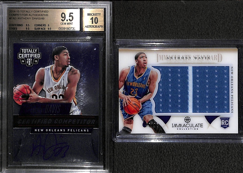 Anthony Davis Autograph Card BGS 9.5 & Immaculate Jumbo Jersey Rookie Card