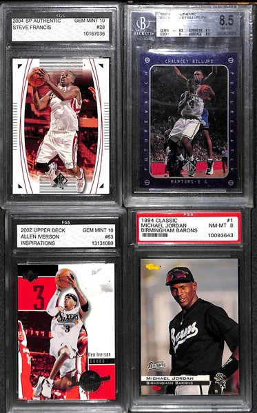 Lot of 13 Graded Basketball Cards w. Michael Jordan & LeBron James Rookie
