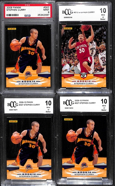 Lot of 4 Stephen Curry Graded Rookie Cards