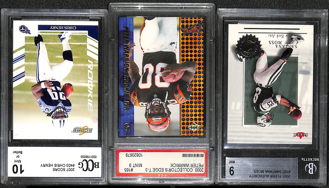 Lot of 10 Football Graded Cards w. Emmitt Smith Rookie