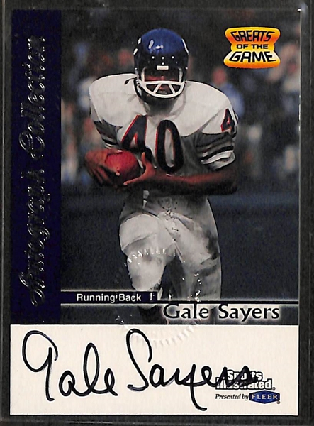 Lot of 8 Football Autograph & Relic Cards w. Gale Sayers & Steve Largent