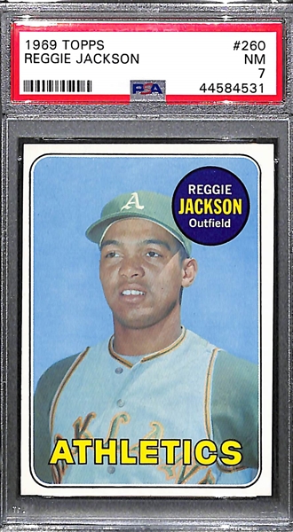1969 Topps Reggie Jackson Rookie #260 Graded PSA 7