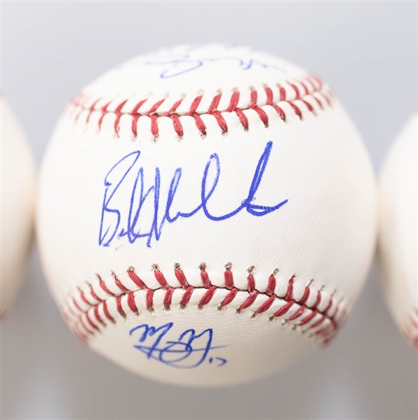 Lot of 3 Orioles Signed Baseballs w. Team Signed & Manny Machado - JSA Auction Letter