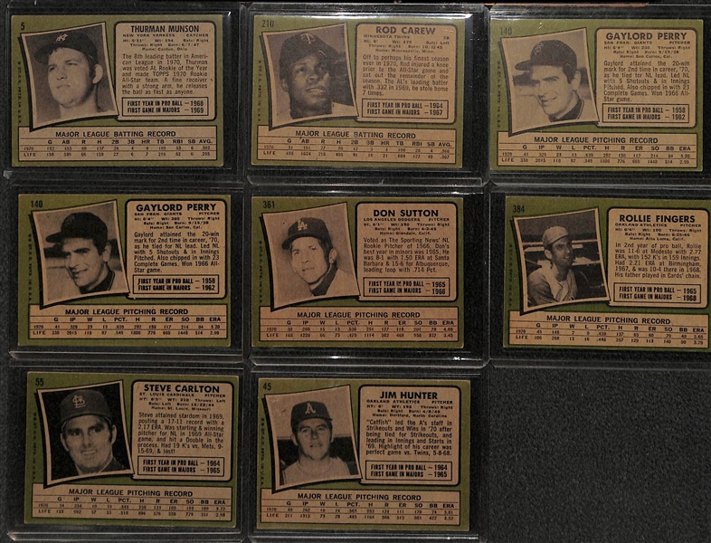 Lot of 250+ 1971 Topps Baseball Cards w. Thurman Munson