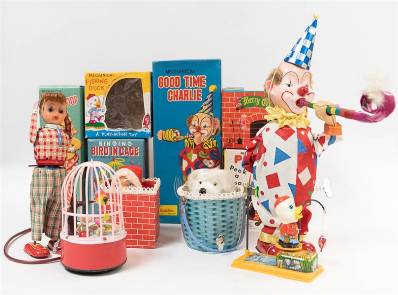 Lot of 6 1960's Vintage Wind-Up Toys