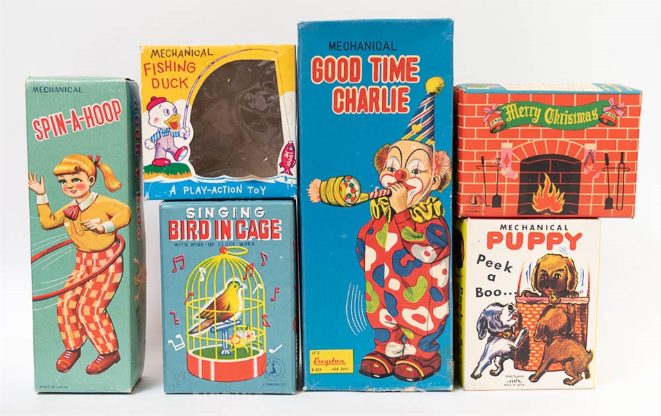 Lot of 6 1960's Vintage Wind-Up Toys