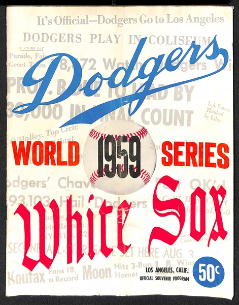 1959 World Series Program - Dodgers VS White Sox (Creased)