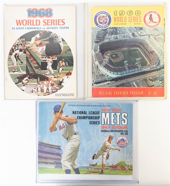 Lot of 2x 1968 World Series Programs & 1969 N.L Championship Series Program