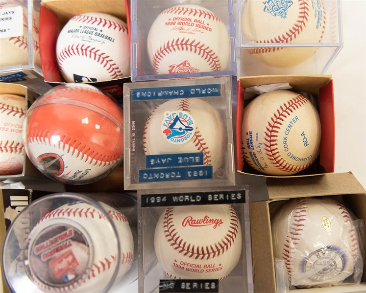 Lot of 21 World Series & Commemorative Baseballs
