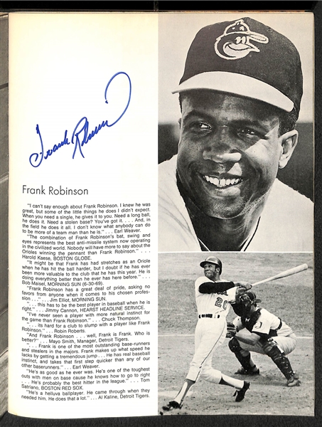 1970 Baltimore Orioles Partial Team Signed Yearbook w. Frank Robinson