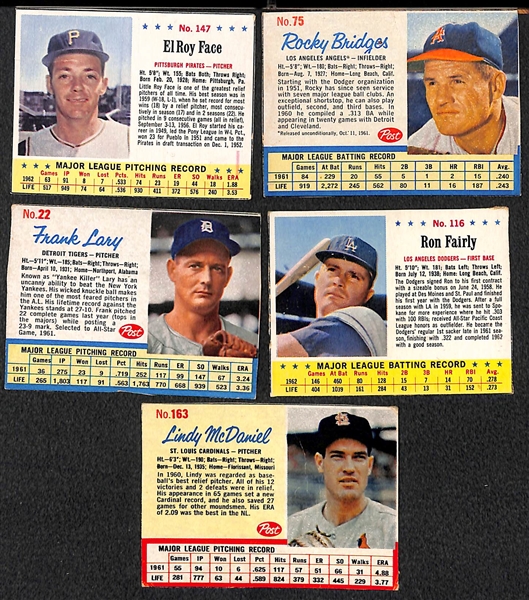 Lot of 50 1961-1963 Post Cereal Cards w. Elroy Face