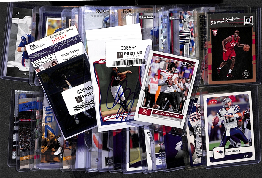 Lot of 40 Mixed Sports Autograph/Rookie/Star Cards w. Patrick Mahomes & Randy Johnson