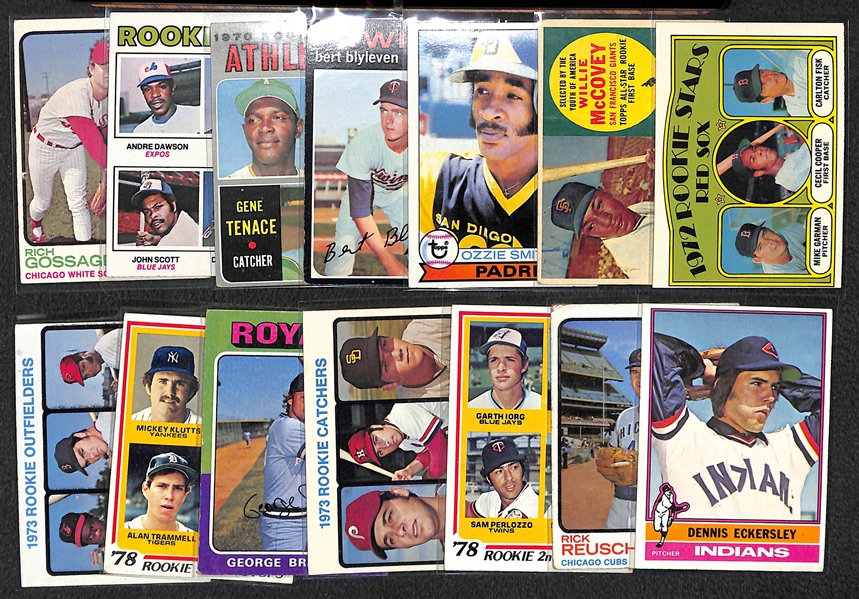 Lot of 14 Baseball HOF & Stars Rookie Cards w. Willie McCovey & Carlton Fisk