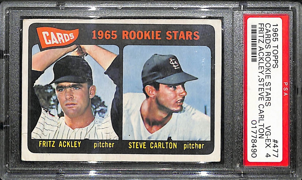 1965 Topps Steve Carlton Rookie Card Graded PSA 4 (VG-EX)