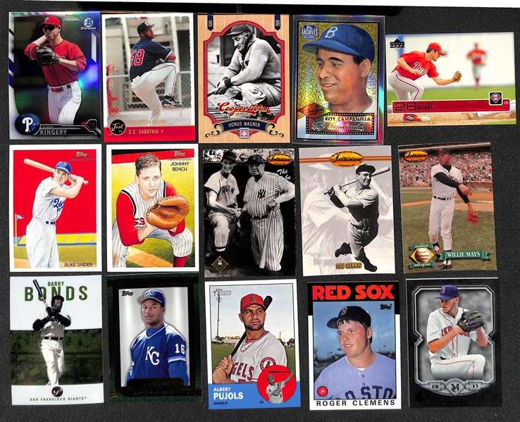 3-Row Box of Baseball Rookie Cards w/ Stars (inc. Ripken, Ruth, Gehig) and Rookies (inc. Correa, Robles, Bregman) - Mostly Past 30 Years