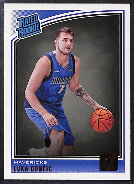 Lot of (3) Luka Doncic Rookie Cards (Optic, Select, and Donruss)