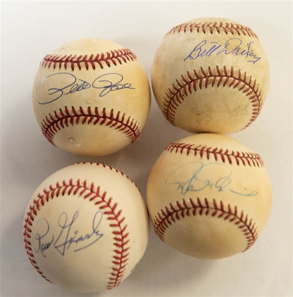 Lot of 4 Signed Baseballs w. Pete Rose & Rafael Palmeiro - JSA Auction Letter