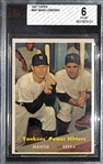 1957 Topps Yankees Power Hitters (Mantle/Berra) #407 Beckett BVG 6 (EX-Mint)