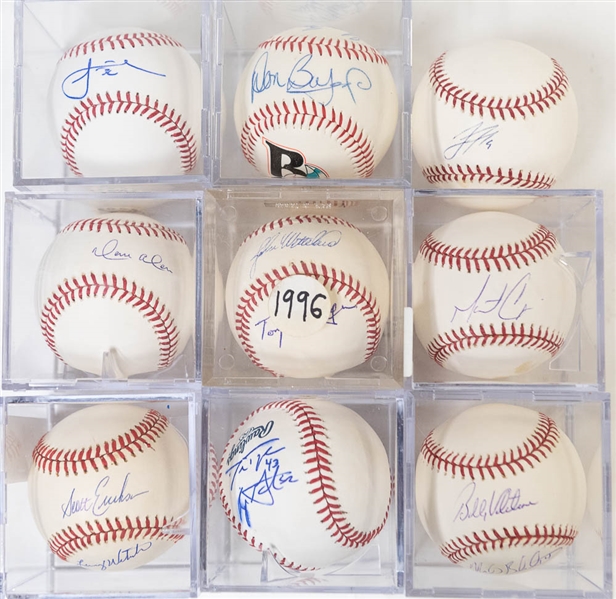 Lot of 9 Signed Baseballs w. Multiple Team Signed - JSA Auction Letter