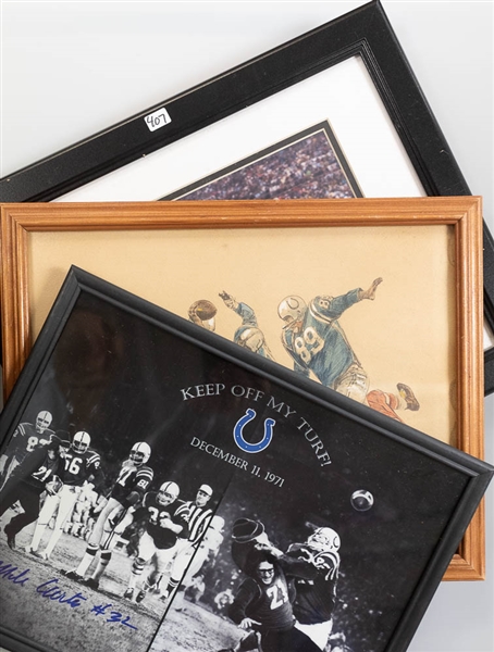 Lot of 3 Baltimore Colts Signed & Framed Photos w. Gino Marchetti - JSA