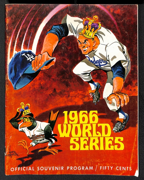 1966 Orioles VS Dodgers Signed World Series Program w. Brooks & Frank Robinson - JSA Auction Letter