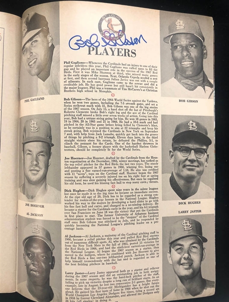 Lot of 2 1967 Cardinals VS Red Sox Signed World Series Programs w. Gibson/Carlton/Brock - JSA Auction Letter