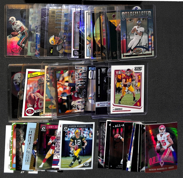 3-Row Box of Football Cards inc. Rookies (inc. JJ Watt, L. Bell, Gurley, Cousins), Stars (inc. Brady, Favre, P. Manning, A. Rodgers), Mostly Past 20 Years