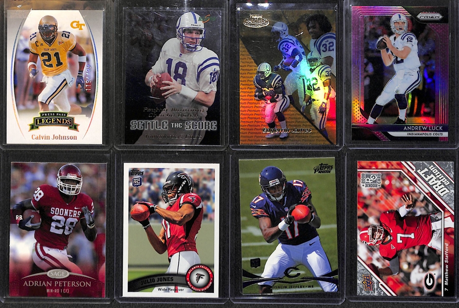 3-Row Box of Football Cards inc. Rookies (inc. Gurley, Cousins, Bettis, Darnold), Stars (inc. Mahomes #ed/49, Brady, Elway, Marino, Montana, A. Rodgers), Mostly Past 20 Years