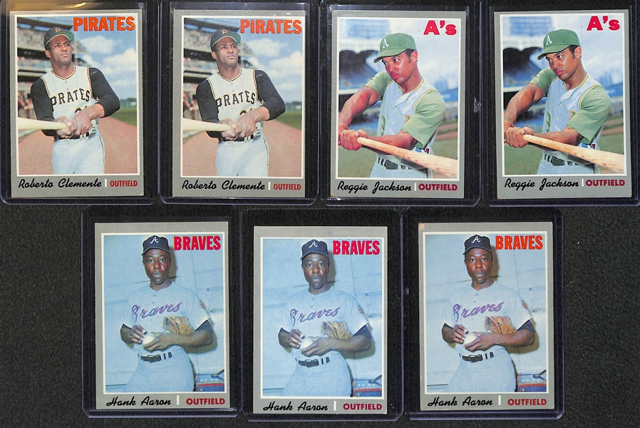 Lot of 7 - 1970 Topps Baseball Star Cards w. Roberto Clemente x2