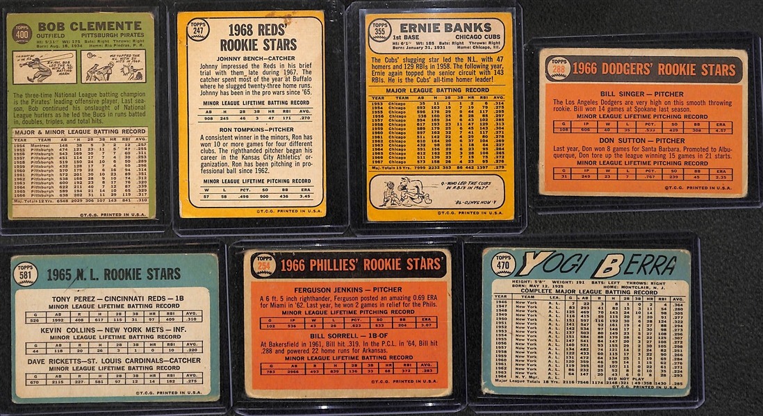Lot of 500+ Assorted 1964-1968 Topps Baseball Cards w. 1967 Roberto Clemente