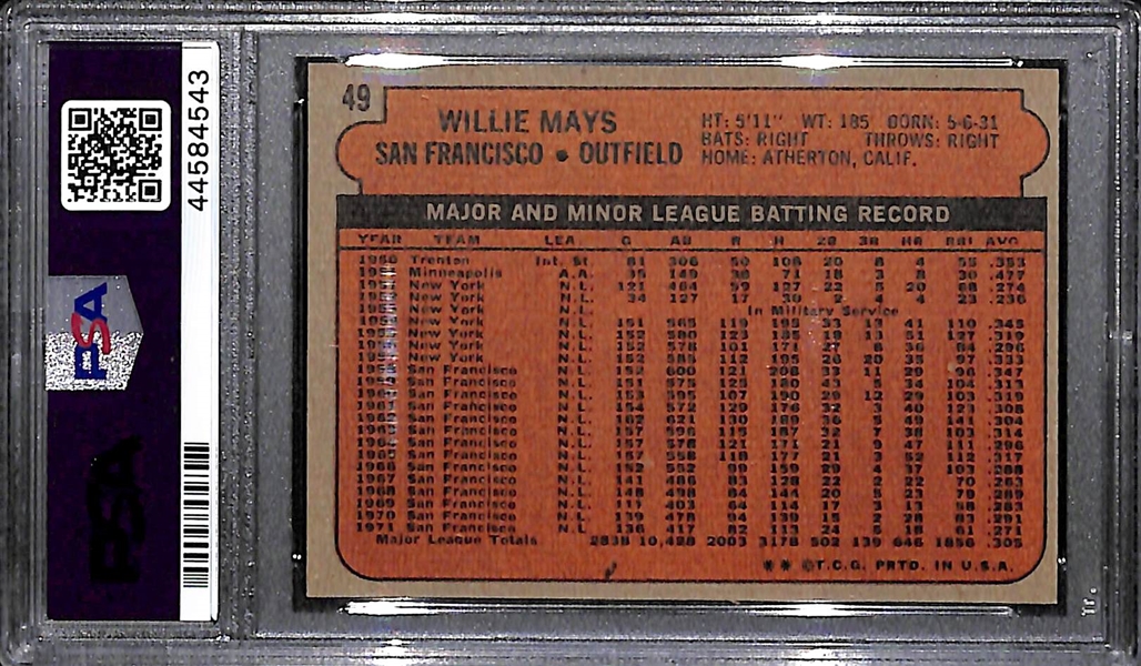 1972 Topps Willie Mays #49 PSA 9