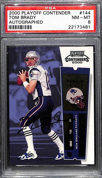 2000 Playoff Contenders Tom Brady Autograph Rookie Card PSA 8 - VERY RARE