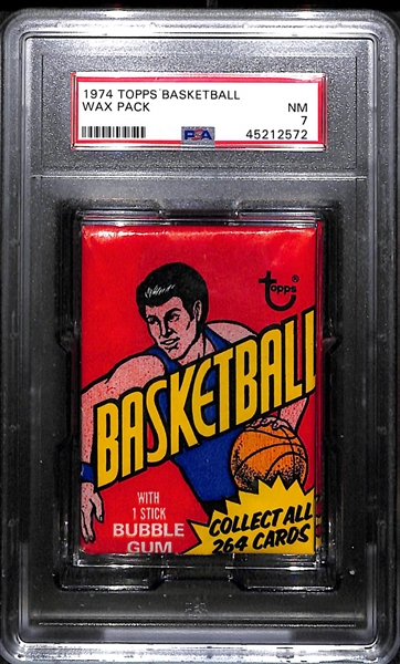 1974 Topps Basketball Unopened Wax Pack PSA 7