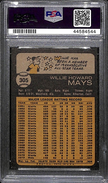 1973 Topps Willie Mays #305 PSA 9