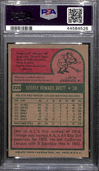 1975 Topps George Brett #288 Rookie Card Graded PSA 8