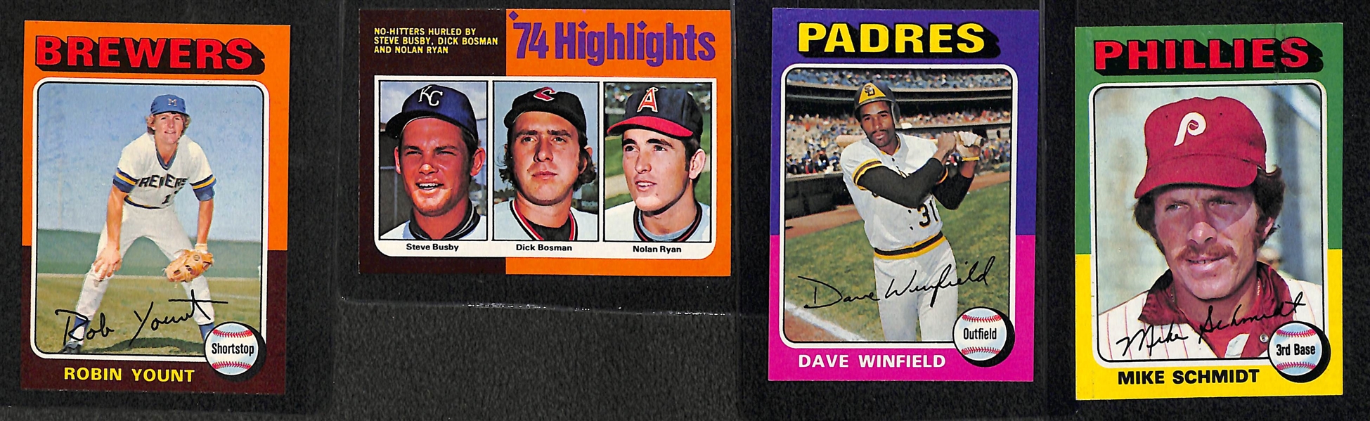 1975 Topps Baseball Card Set (Missing George Brett Rookie offered in above lot) - Many Pack-Fresh Cards