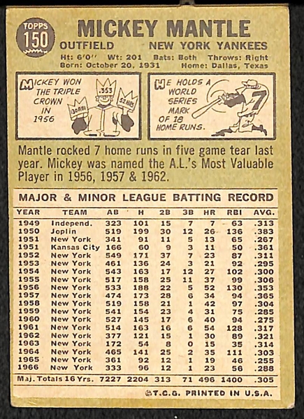 1967 Topps Mickey Mantle Card #150