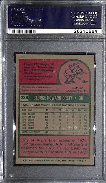1975 Topps Mini George Brett Rookie Graded PSA 8 (NM-Mint)